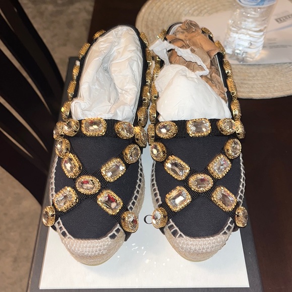 Gucci Crystal Canvas Espadrille. Size 37.5/6.5 - Picture 3 of 6